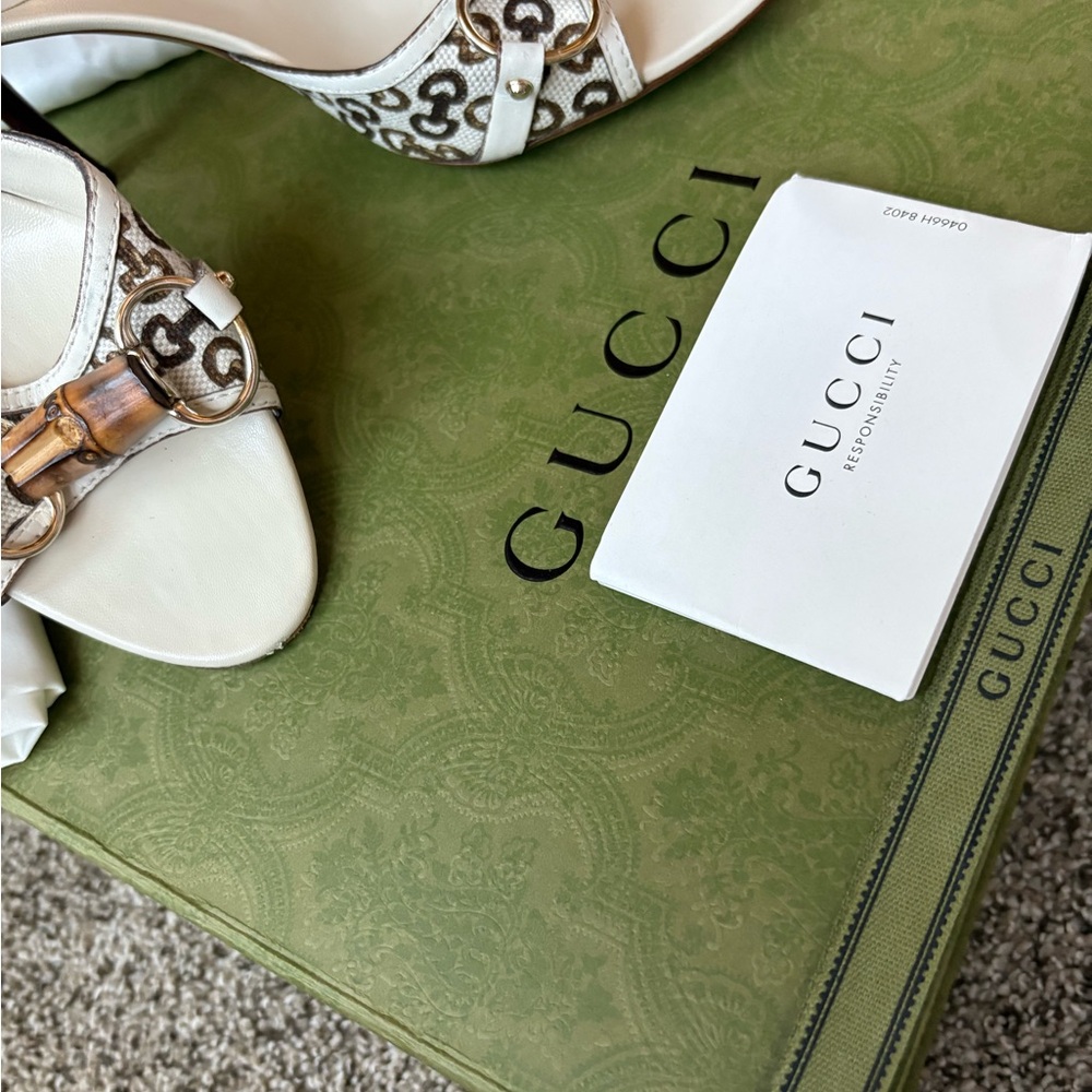 SALE🥰 Authentic Gucci Flora Horsebit Heel Mules - Picture 2 of 10